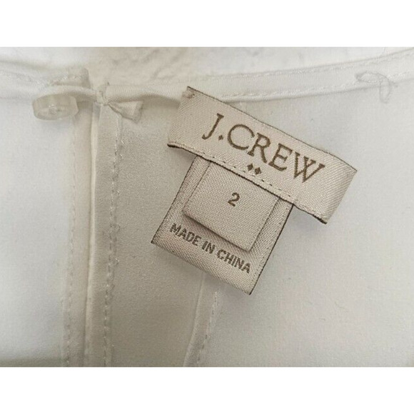 J.Crew Womens Sleeveless Blouse 2 White Layered Pleated Chiffon Top Flowy Preppy - Picture 3 of 7